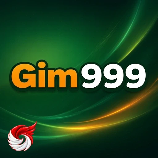 Logo gim999 teks oranye putih di latar hijau dengan goresan cahaya, untuk panduan bermain bertanggung jawab